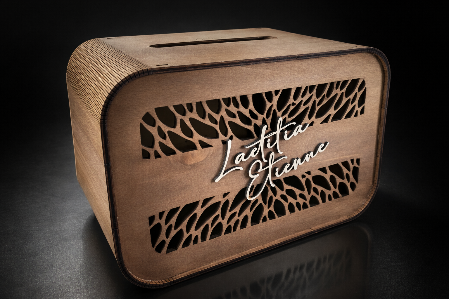 Urne mariage en bois personnalisée