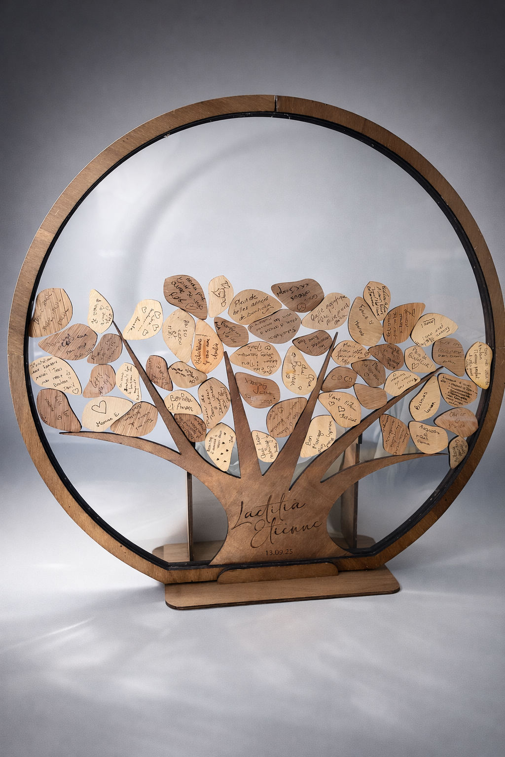 Arbre à messages personnalisé en bois