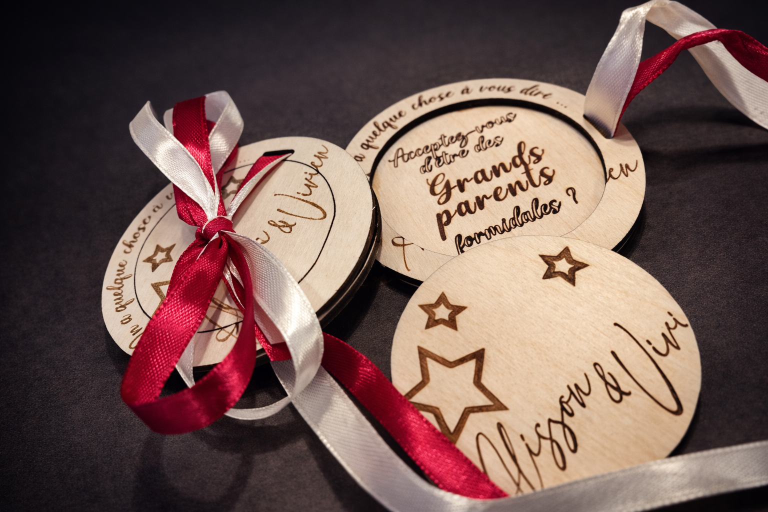 Annonce grossesse en bois personnalisé