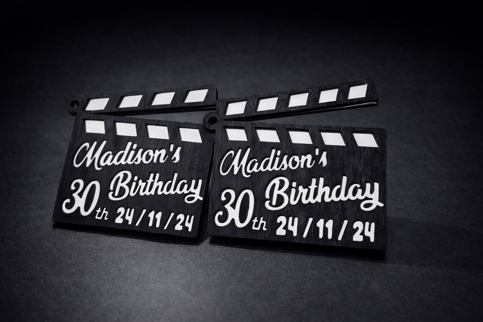 Clap de cinéma en bois personnalisé