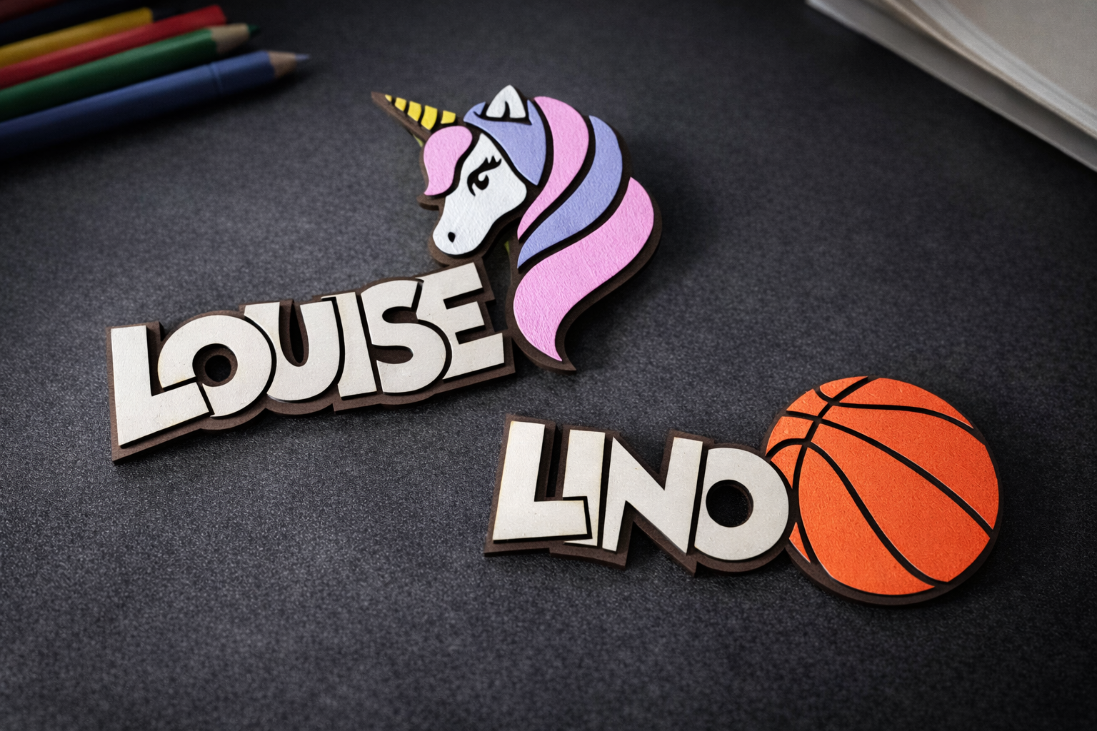 Prénom mural/porte en bois personnalisé