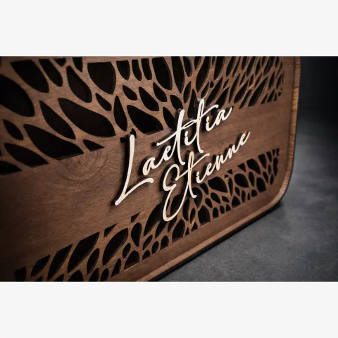 Urne mariage en bois personnalisée