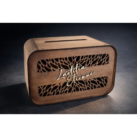 Urne mariage en bois personnalisée