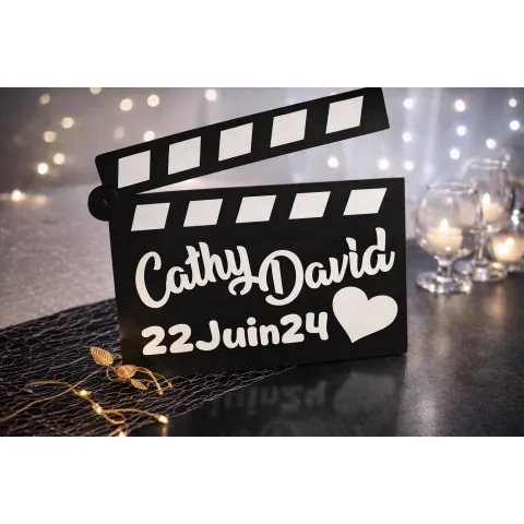 Clap de cinéma en bois personnalisé - XL