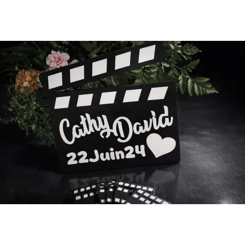 Clap de cinéma en bois personnalisé - XL