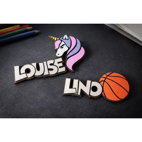 Prénom mural/porte en bois personnalisé