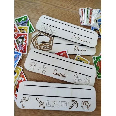 Porte-cartes personnalisé en bois pour jeu de cartes
