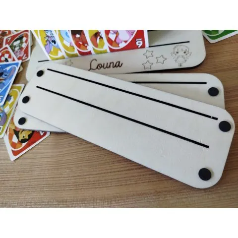 Porte-cartes personnalisé en bois pour jeu de cartes