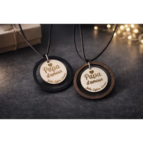 Pendentif voiture en bois personnalisé