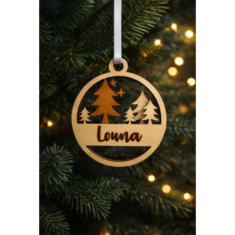 Boule de Noël personnalisée en bois