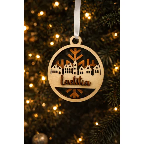 Boule de Noël personnalisée en bois