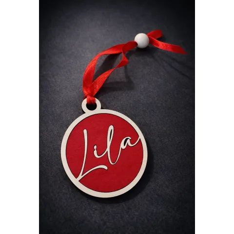 Boule de Noël personnalisée en bois